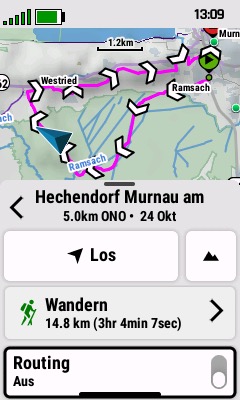 Eine Strecke als Route verwenden