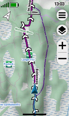 Mit dem eTrex Touch einer Strecke folgen