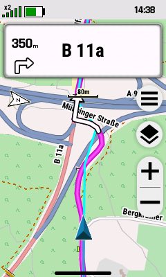 Navigation entlang Route
