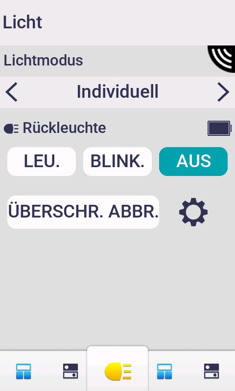 Varia RearVue 820 - Widget zum Steuern des Rücklichts (Edge 1050)