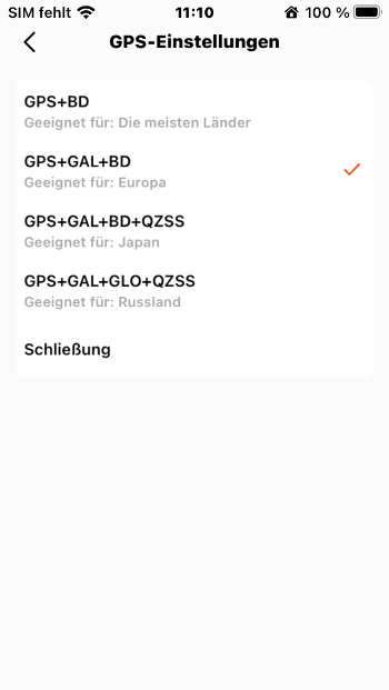 Coospo CS600 Test - Preisgünstiger Fahrradcomputer mit Karte & Navigation 2 GNSS Einstellungen in der CoospoRide App