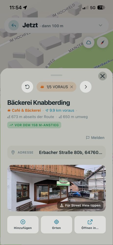 Route Companion App - Infos zu einem Stopp